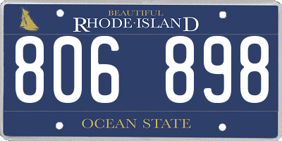 RI license plate 806898