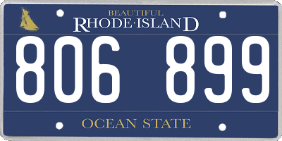 RI license plate 806899