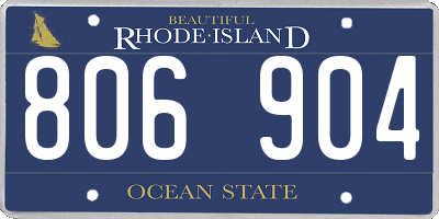 RI license plate 806904