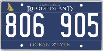 RI license plate 806905