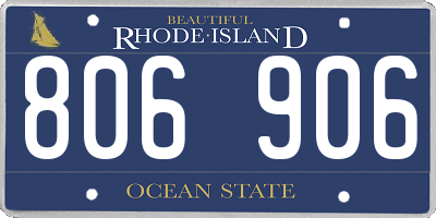 RI license plate 806906