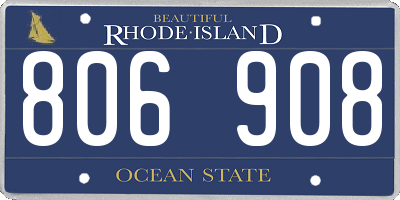 RI license plate 806908