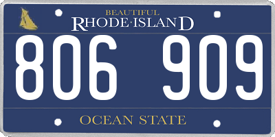 RI license plate 806909
