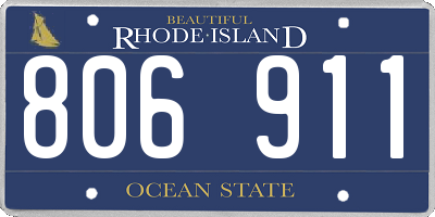 RI license plate 806911