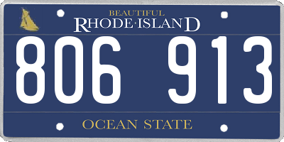 RI license plate 806913