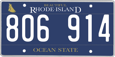 RI license plate 806914