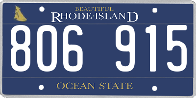 RI license plate 806915