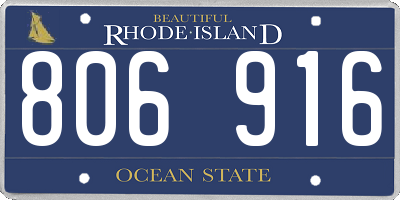RI license plate 806916
