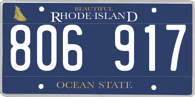 RI license plate 806917