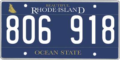 RI license plate 806918