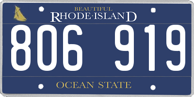 RI license plate 806919