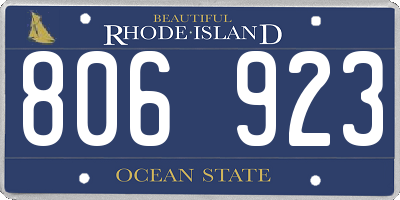RI license plate 806923