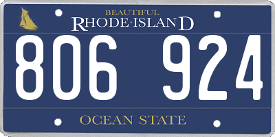 RI license plate 806924