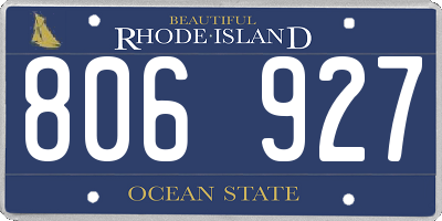 RI license plate 806927