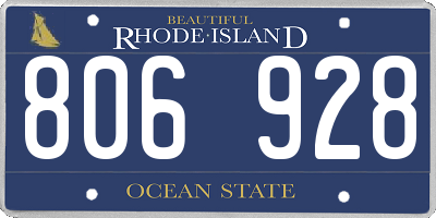 RI license plate 806928