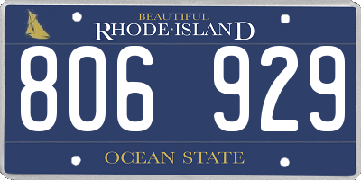 RI license plate 806929