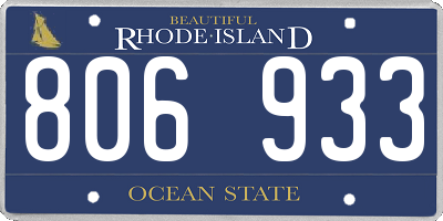RI license plate 806933