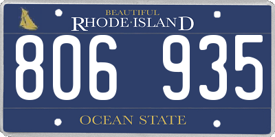 RI license plate 806935