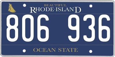 RI license plate 806936