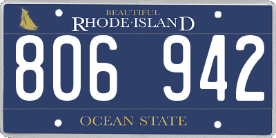 RI license plate 806942
