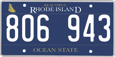 RI license plate 806943