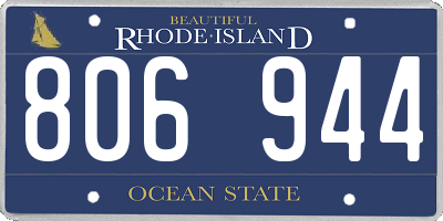 RI license plate 806944