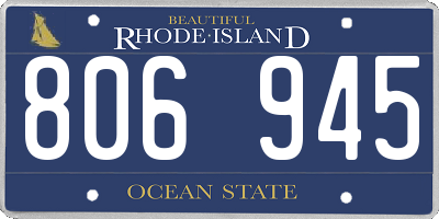 RI license plate 806945