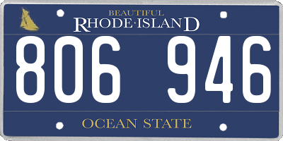 RI license plate 806946