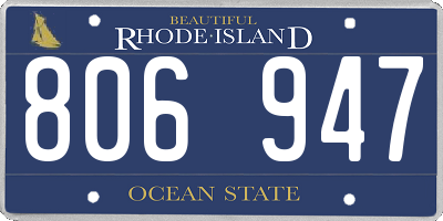 RI license plate 806947
