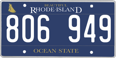 RI license plate 806949