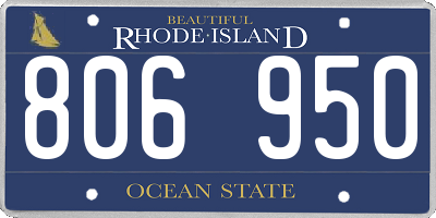 RI license plate 806950