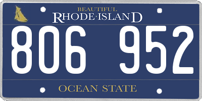 RI license plate 806952
