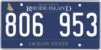 RI license plate 806953