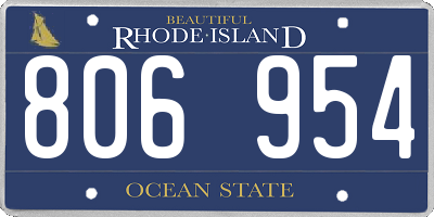 RI license plate 806954