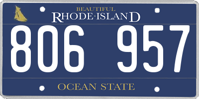RI license plate 806957