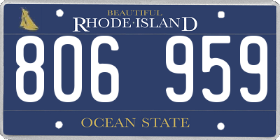 RI license plate 806959