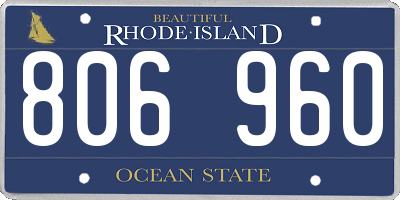 RI license plate 806960