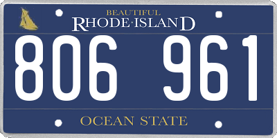 RI license plate 806961