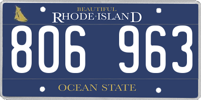 RI license plate 806963