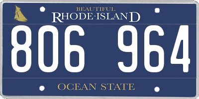 RI license plate 806964