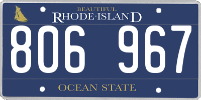 RI license plate 806967