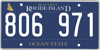 RI license plate 806971
