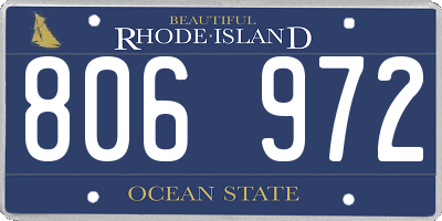 RI license plate 806972