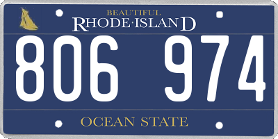 RI license plate 806974