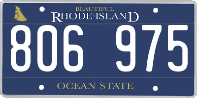 RI license plate 806975