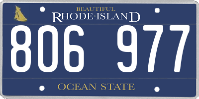 RI license plate 806977