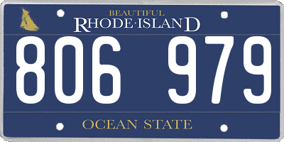 RI license plate 806979