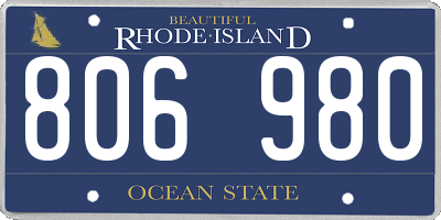 RI license plate 806980