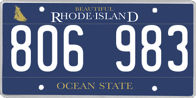 RI license plate 806983