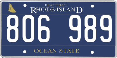 RI license plate 806989